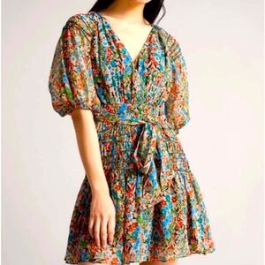 Ted Baker London Tiania Smock Panel Wrap Mini Dress US size 2.